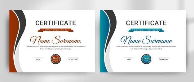 modèle de conception de certificat d'accomplissement d'appréciation créatif, moderne, simple et propre