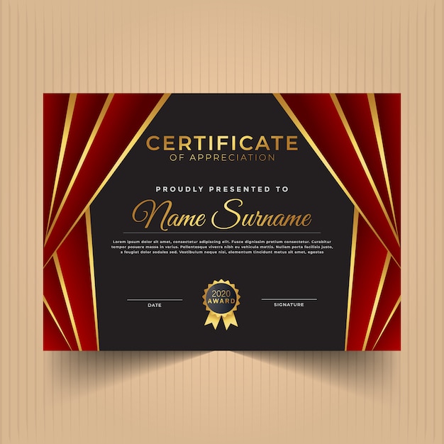 Modèle de conception de certificat d'appréciation
