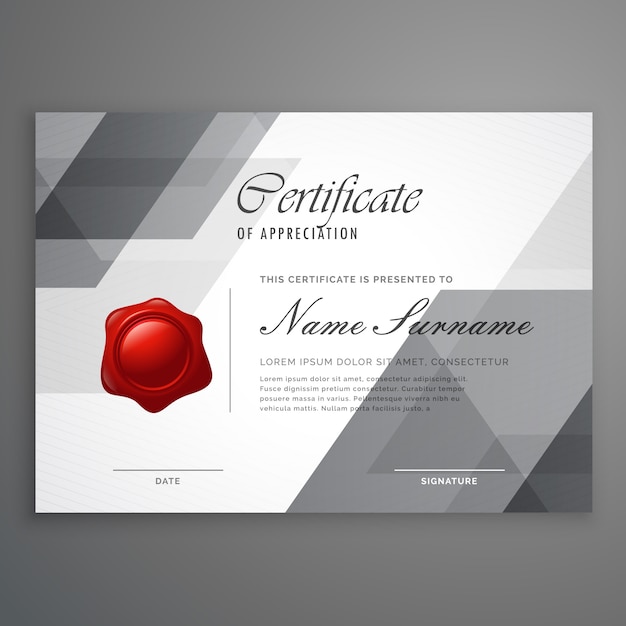 Modèle de conception de certificat de forme géométrique abstraite