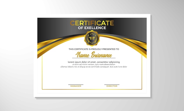 modèle de conception de certificat de gradient élégant