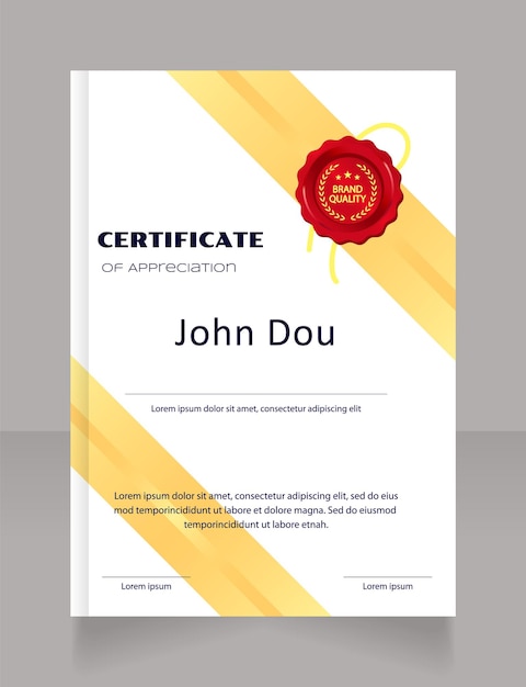 Modèle de conception de certificat de licence en économie