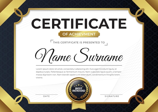 modèle de conception de certificat moderne