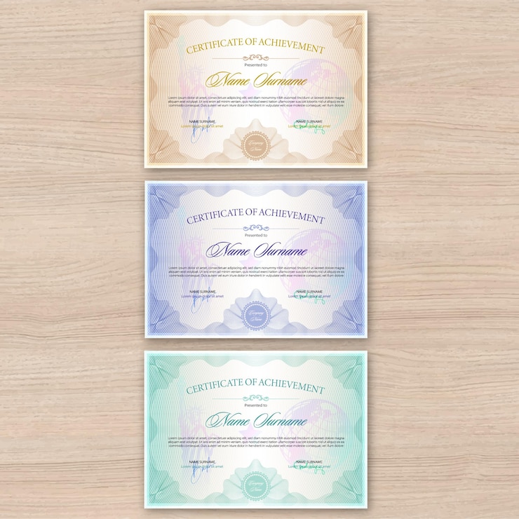 Vecteur modèle de conception de certificat professionnel élégant