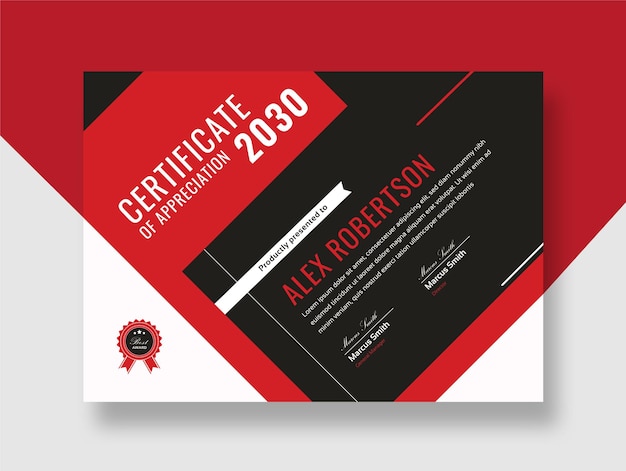 Modèle De Conception De Certificat Rouge