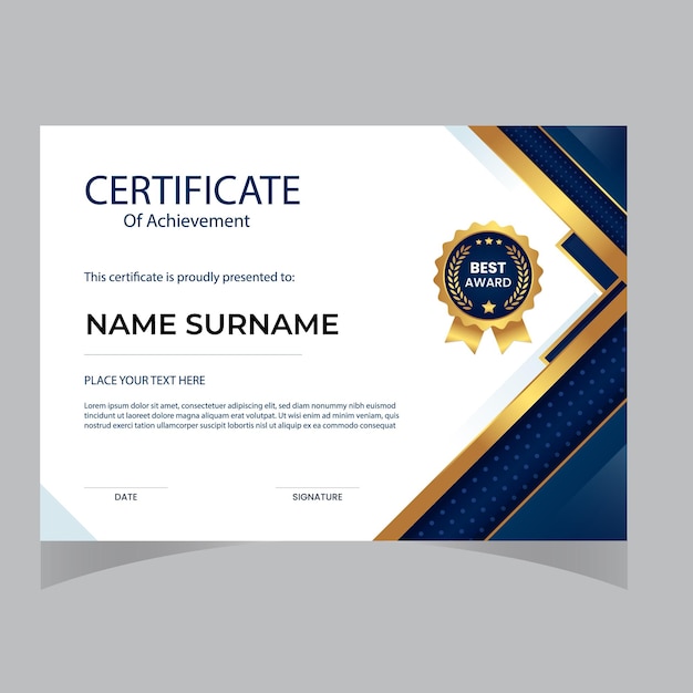 Modèle de conception de certificat simple et moderne conception de certificat créative et élégante moderne