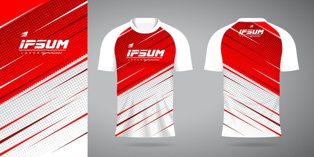 Modèle De Conception De Chemise Uniforme De Sport Jersey Blanc Rouge