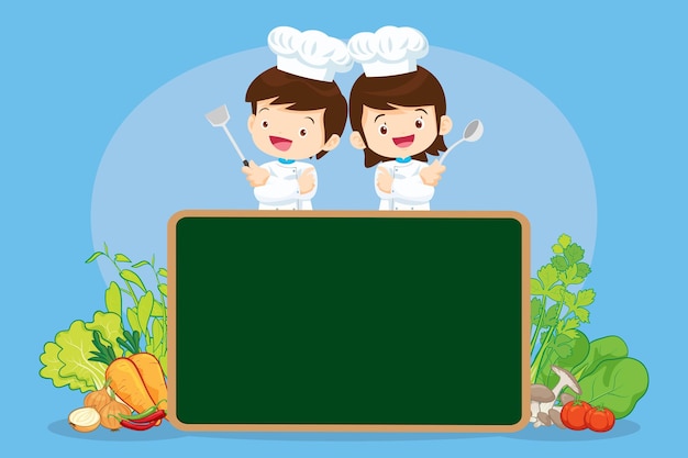 Modèle De Conception De Cours De Cuisine Chef Kidscute Petit Chef Cuisinant Un Menu De Repas
