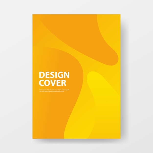 Vecteur modèle de conception de couverture ou d'affiche d'abstraction jaune clair amusant