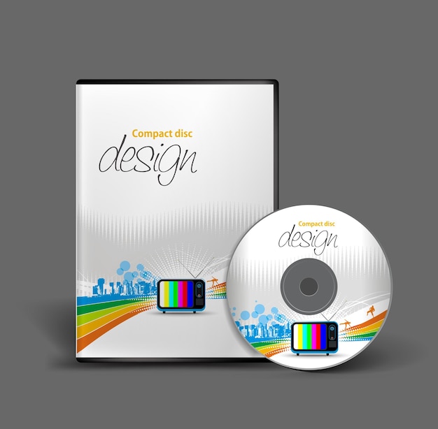 Vecteur modèle de conception de couverture de cd avec illustration vectorielle de l'espace de copie