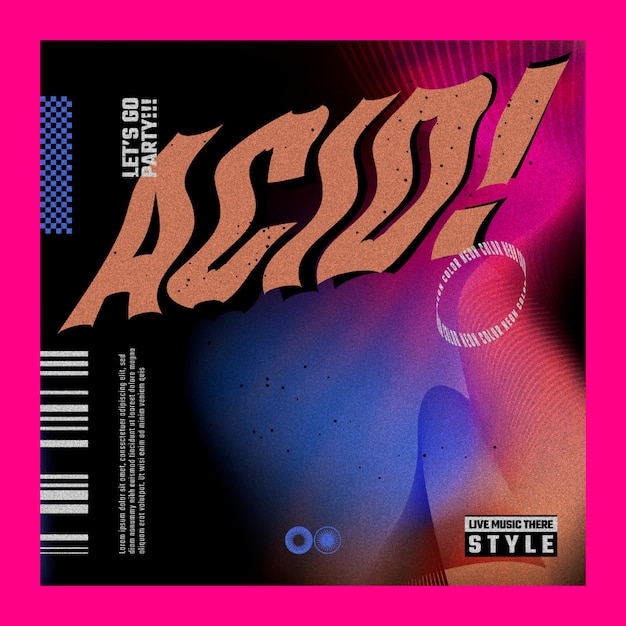 Modèle de conception de couverture de CD de style acide