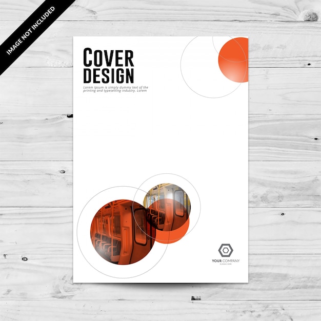 Vecteur modèle de conception de couverture corporative simple avec cercles orange