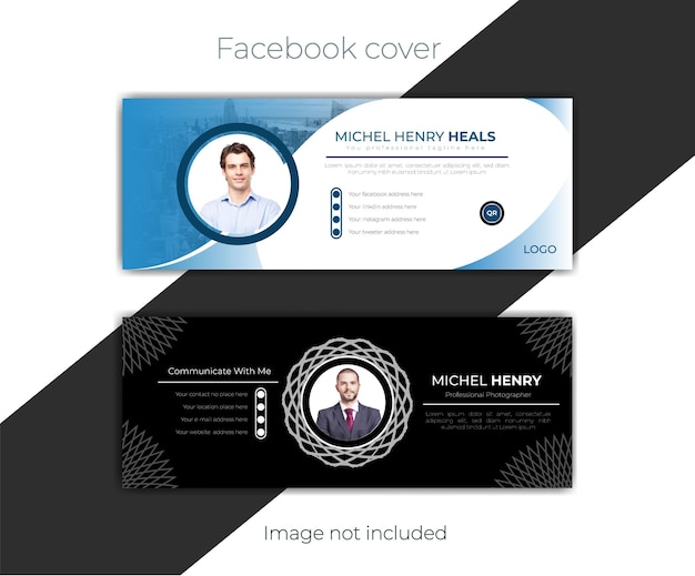 Modèle De Conception De Couverture Facebook Couleur Noire Couverture Facebook Bundle De Couverture Facebook