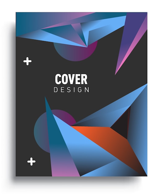 Vecteur modèle de conception de la couverture avec fond géométrique abstrait et coloré