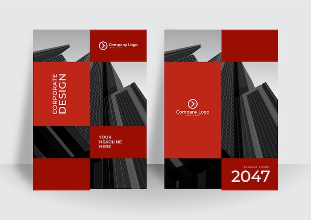 Modèle De Conception De Couverture Rouge Moderne. Rapport Annuel D'entreprise Ou Modèle De Conception De Livre