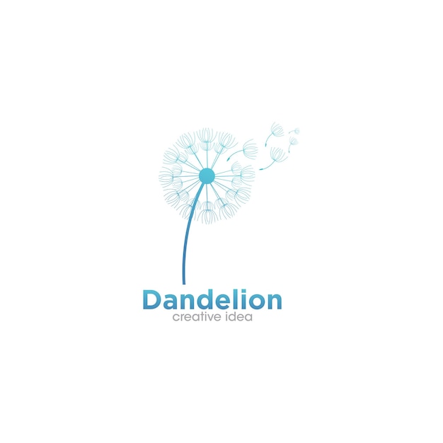Modèle de conception créative du logo du pissenlit