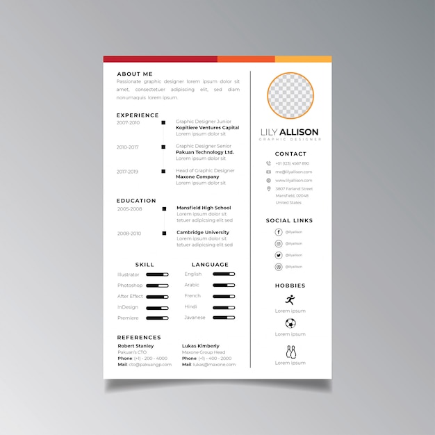 Modèle De Conception De Cv Professionnel Minimaliste. Vecteur De Mise En Page D'affaires Pour Le Modèle De Demandes D'emploi.