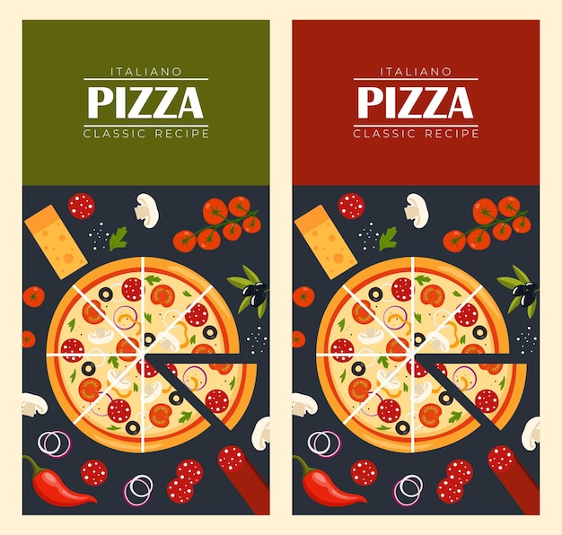 Modèle de conception de dépliant de pizza Cuisine de menu de café et de restaurant Commande de junk food