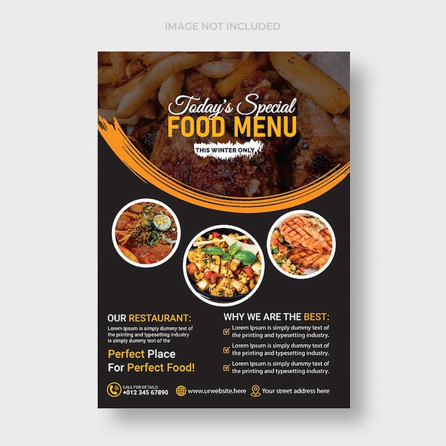 Modèle de conception de dépliant de restaurant moderne