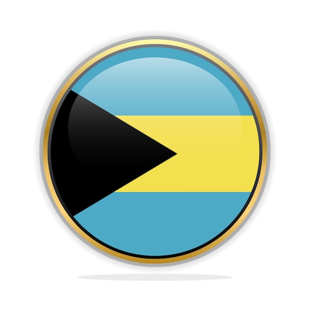 Vecteur modèle de conception de drapeau de bouton bahamas