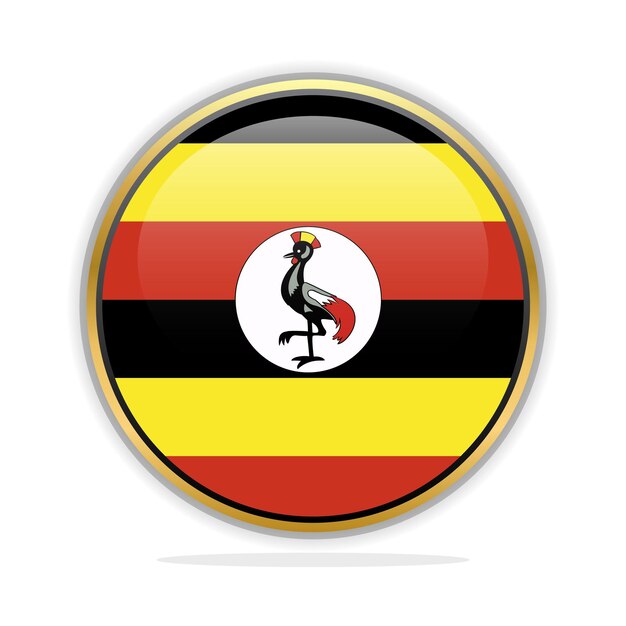 Modèle de conception de drapeau de bouton Ouganda