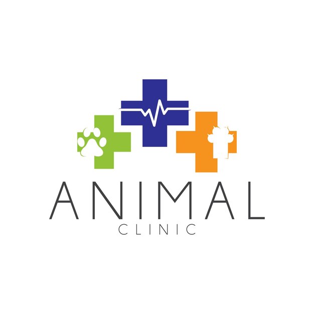 Modèle de conception du logo de la clinique pour animaux