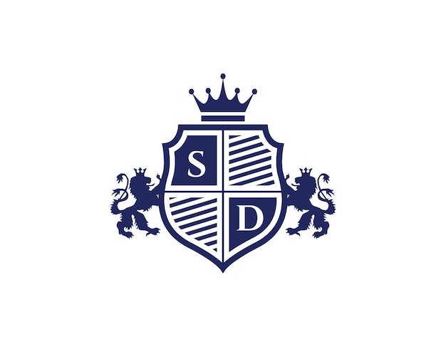 Modèle De Conception Du Logo De La Couronne Du Roi Médiéval De Crest