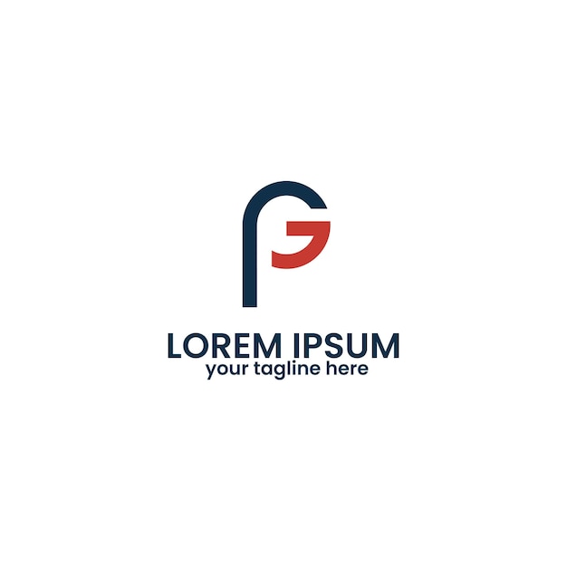 Modèle de conception du logo créatif des lettres PG