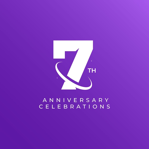 Vecteur modèle de conception du logo du 7e anniversaire