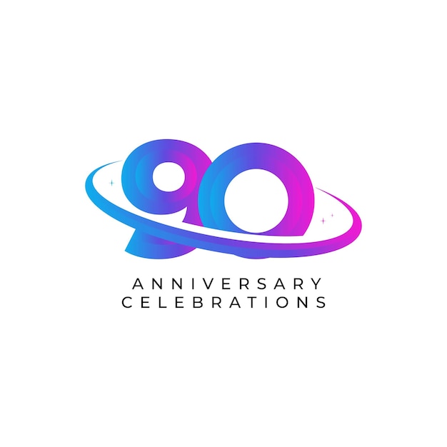 Vecteur modèle de conception du logo du 90e anniversaire