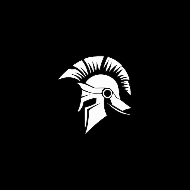 Le Modèle De Conception Du Logo Du Casque Militaire Spartiate Illustration De L'icône Vectorielle