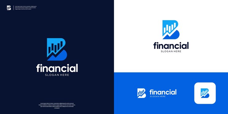 Vecteur modèle de conception du logo du diagramme des lettres b symbole de croissance de l'investissement financier abstrait