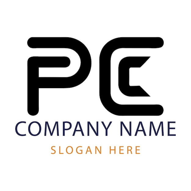 Modèle de conception du logo du monogramme PC
