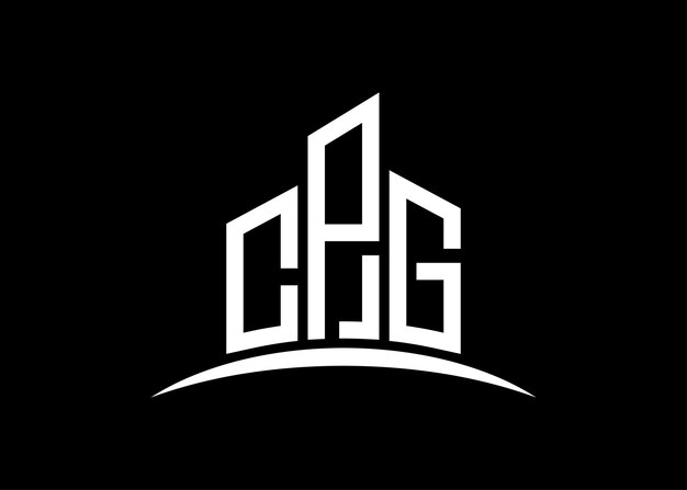 modèle de conception du logo du monogramme vectoriel du bâtiment Building Shape Logo du CPG