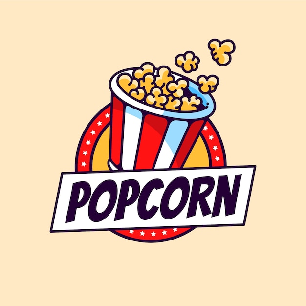 Vecteur modèle de conception du logo du pop-corn