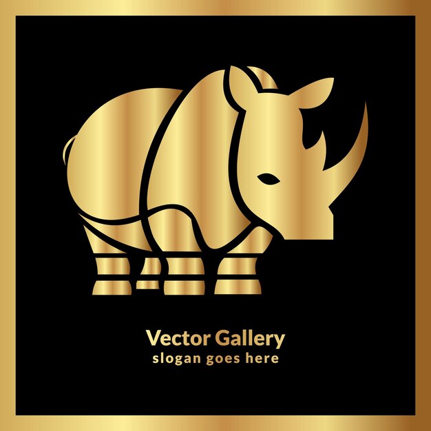 Vecteur modèle de conception du logo du rhinocéros