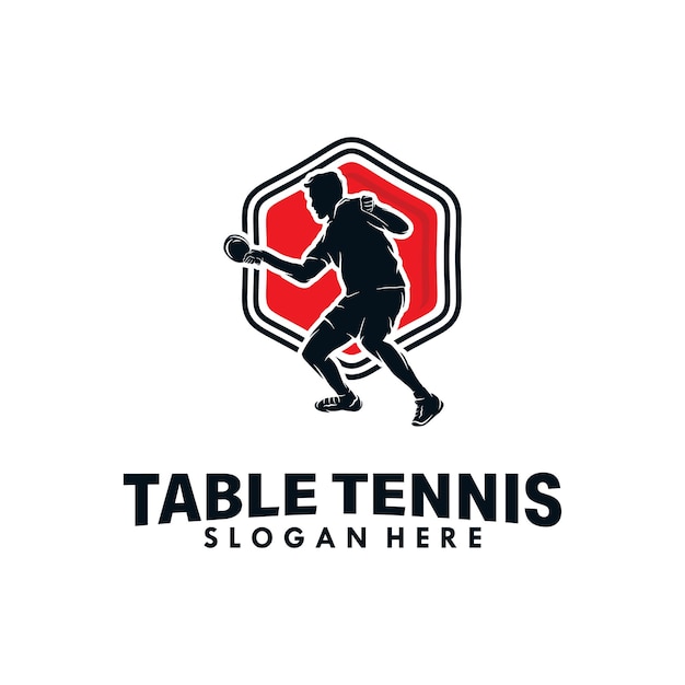 Vecteur modèle de conception du logo du sport de tennis de table