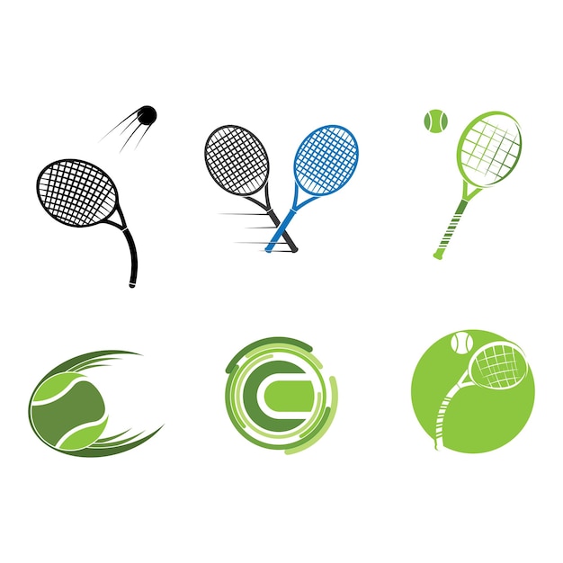 Modèle de conception du logo du tennis