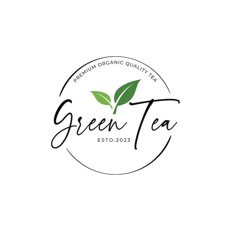 Vecteur modèle de conception du logo de la feuille de thé naturel