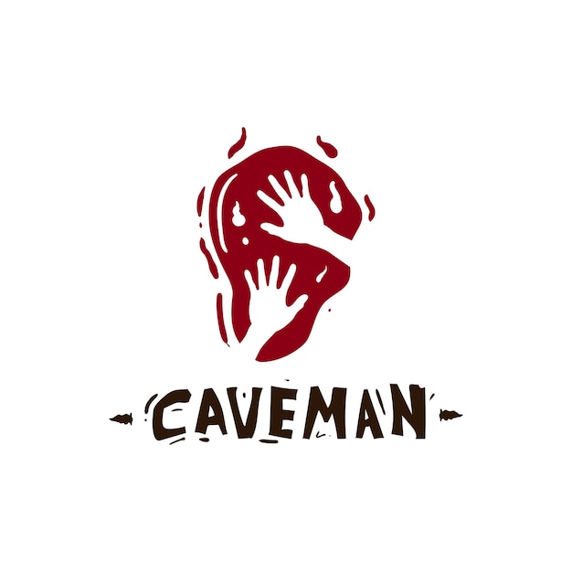 Modèle De Conception Du Logo De L'homme Des Cavernes