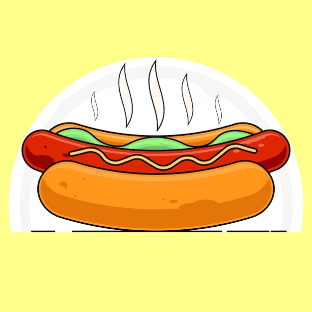 Vecteur modèle de conception du logo de hot dog