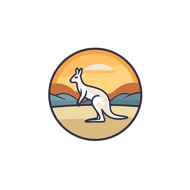 Vecteur le modèle de conception du logo kangaroo l'illustration vectorielle de l'icône kangaroo