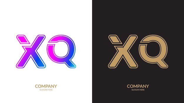 Modèle de conception du logo de la lettre XQ abstraite