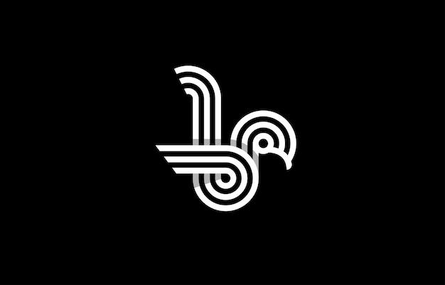 Vecteur modèle de conception du logo des lignes d'oiseau