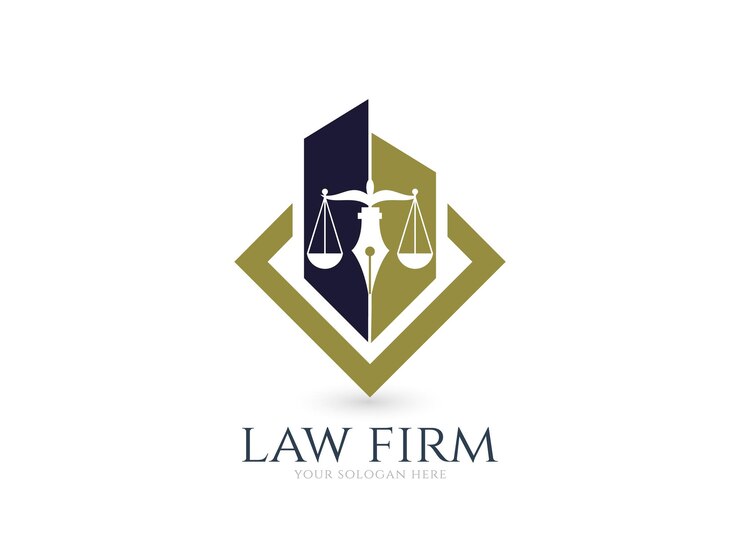 Vecteur modèle de conception du logo de la loi et de la justice