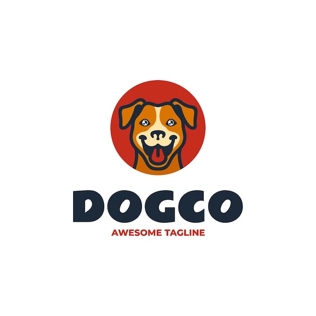 Modèle de conception du logo de la mascotte de Dogco