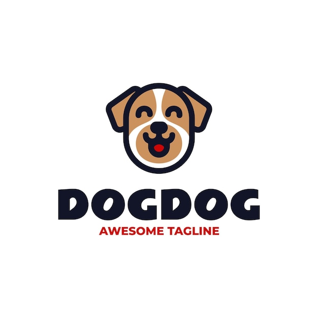 Modèle de conception du logo de la mascotte du chien