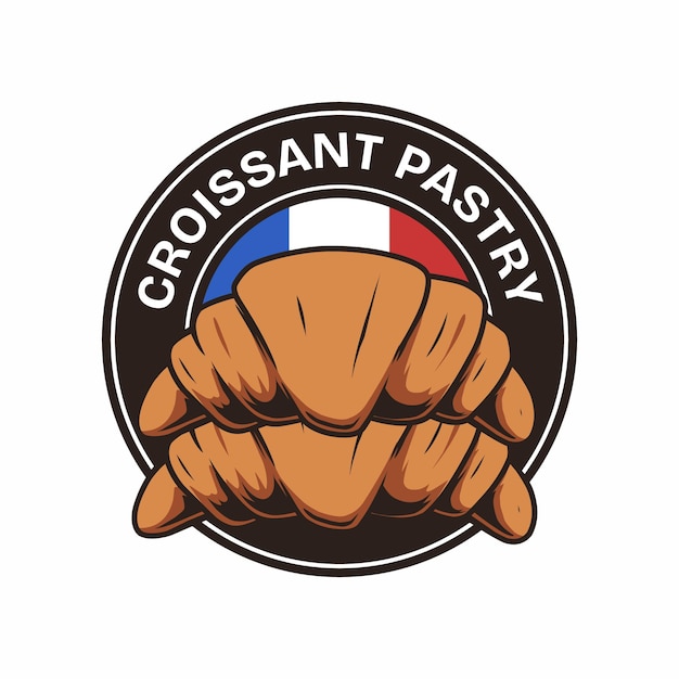 modèle de conception du logo de la pâtisserie croissant