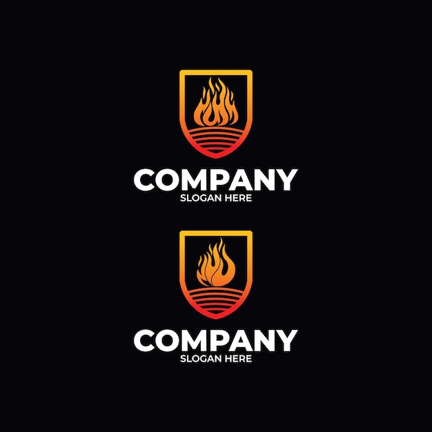 Vecteur modèle de conception du logo de la silhouette de la flamme de feu