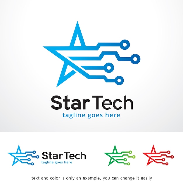 Le modèle de conception du logo Star Tech Vector Le concept de conception de l'emblème Le symbole créatif Icône