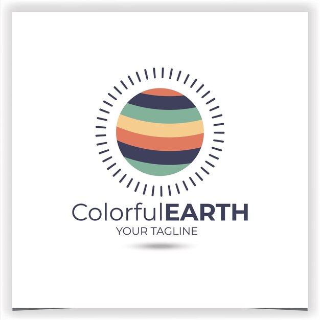 Modèle De Conception Du Logo De La Terre Colorée Vectorielle